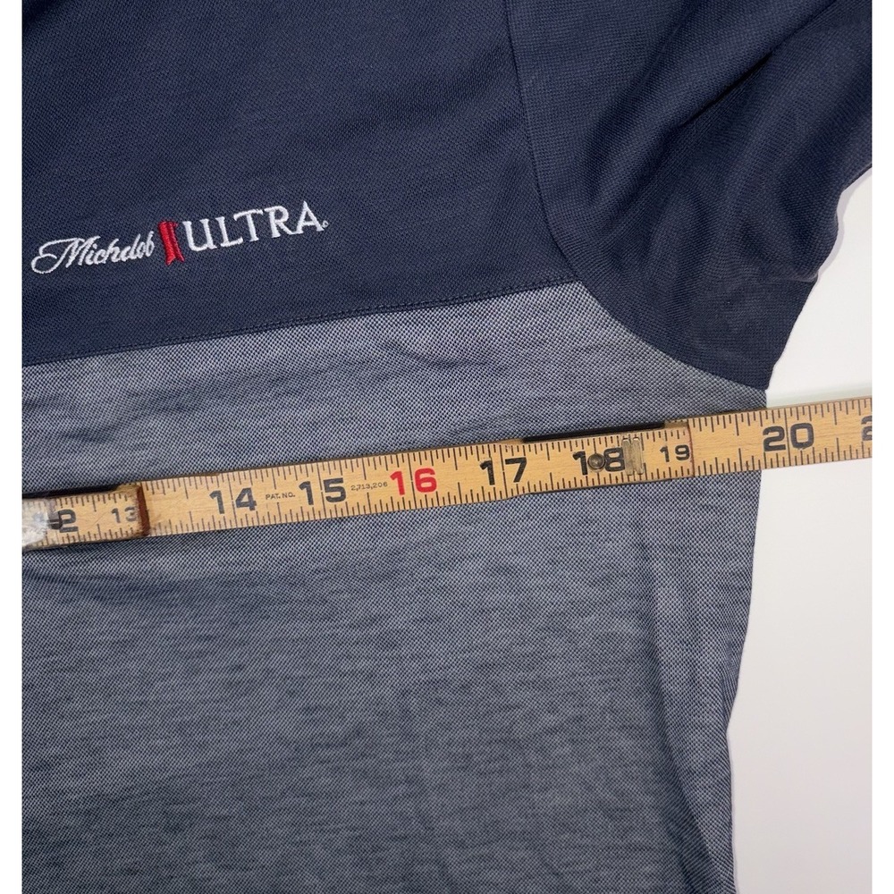 Travis Mathew Golf Polo Michelob Ultra Beer Logo Navy Blue Mens Medium - Picture 4 of 9